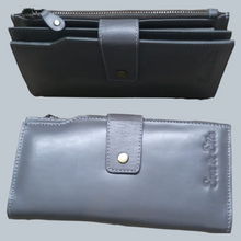 Load image into Gallery viewer, Women&#39;s Leather Wallet - Grey