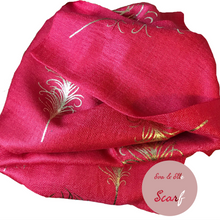 Load image into Gallery viewer, Scarf In Feather Design Print - Sand