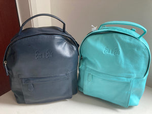 DARK BLUE Blue - Leather Mini Backpack