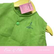 Load image into Gallery viewer, Baby Rompers in Apple Green - NZ Made
