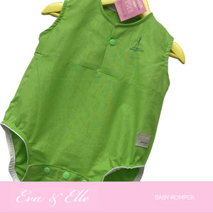 Baby Rompers in Apple Green - NZ Made