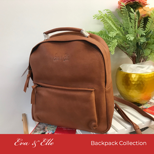 Cherry Red - Fashionable Leather Backpack