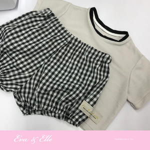 Baby Bloomers Set - Grey & Check
