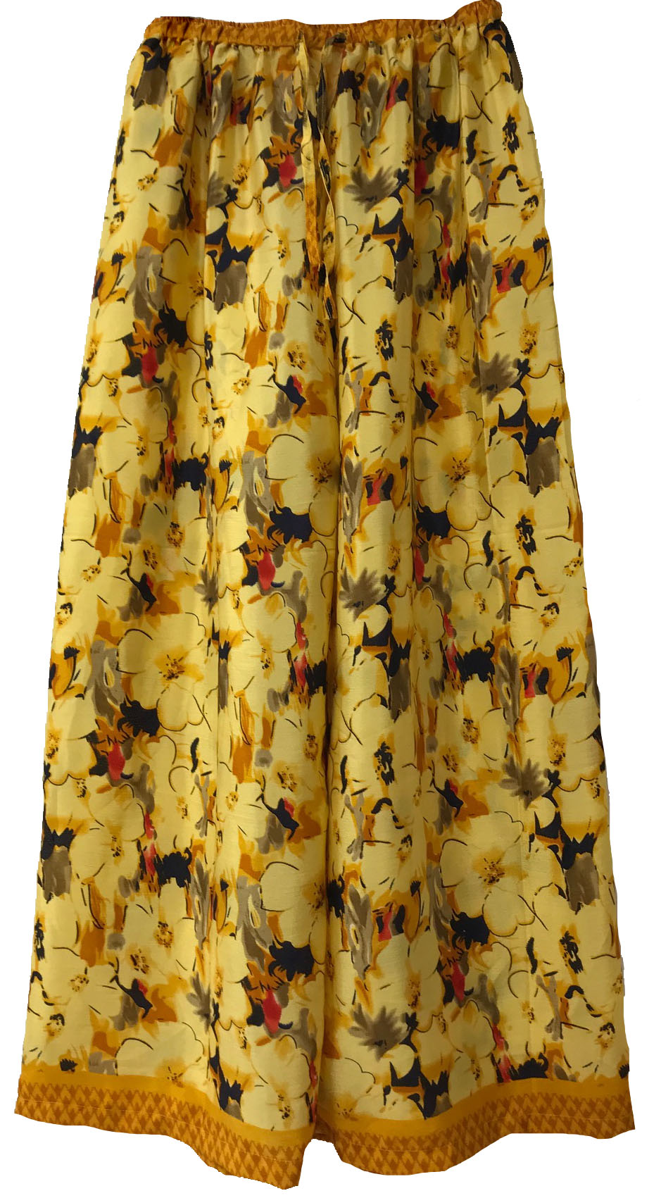Floral Elastic Pants in sunny yellow