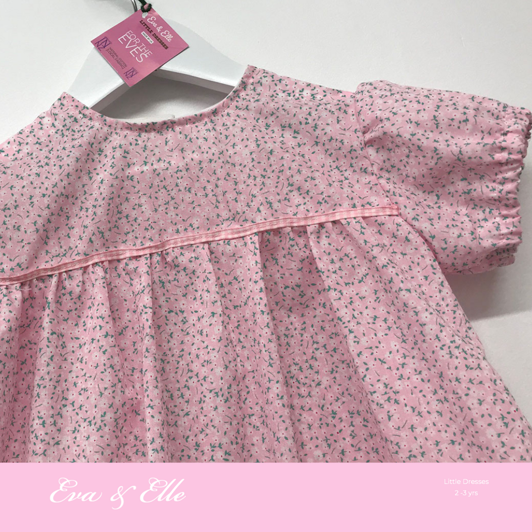 Little Dresses  in pink floral print - 2 - 3 years