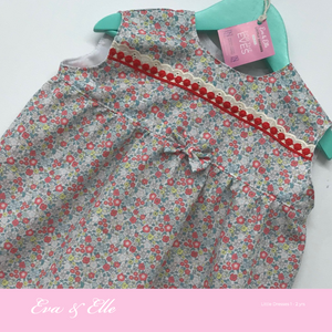 Little Dresses  in red trims - 12mths to 24 mths