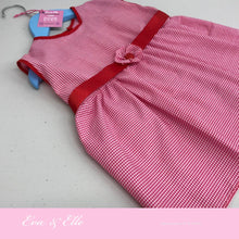 Load image into Gallery viewer, Little Red Gingham Sleeveless for 12 - 18 Months with ribbon &amp; flower
