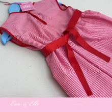 Load image into Gallery viewer, Little Red Gingham Sleeveless for 12 - 18 Months with ribbon &amp; flower