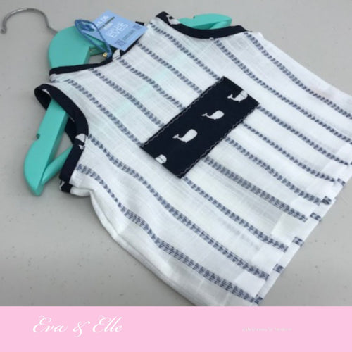 Little Blue Stripes with Appliqué for Newborn