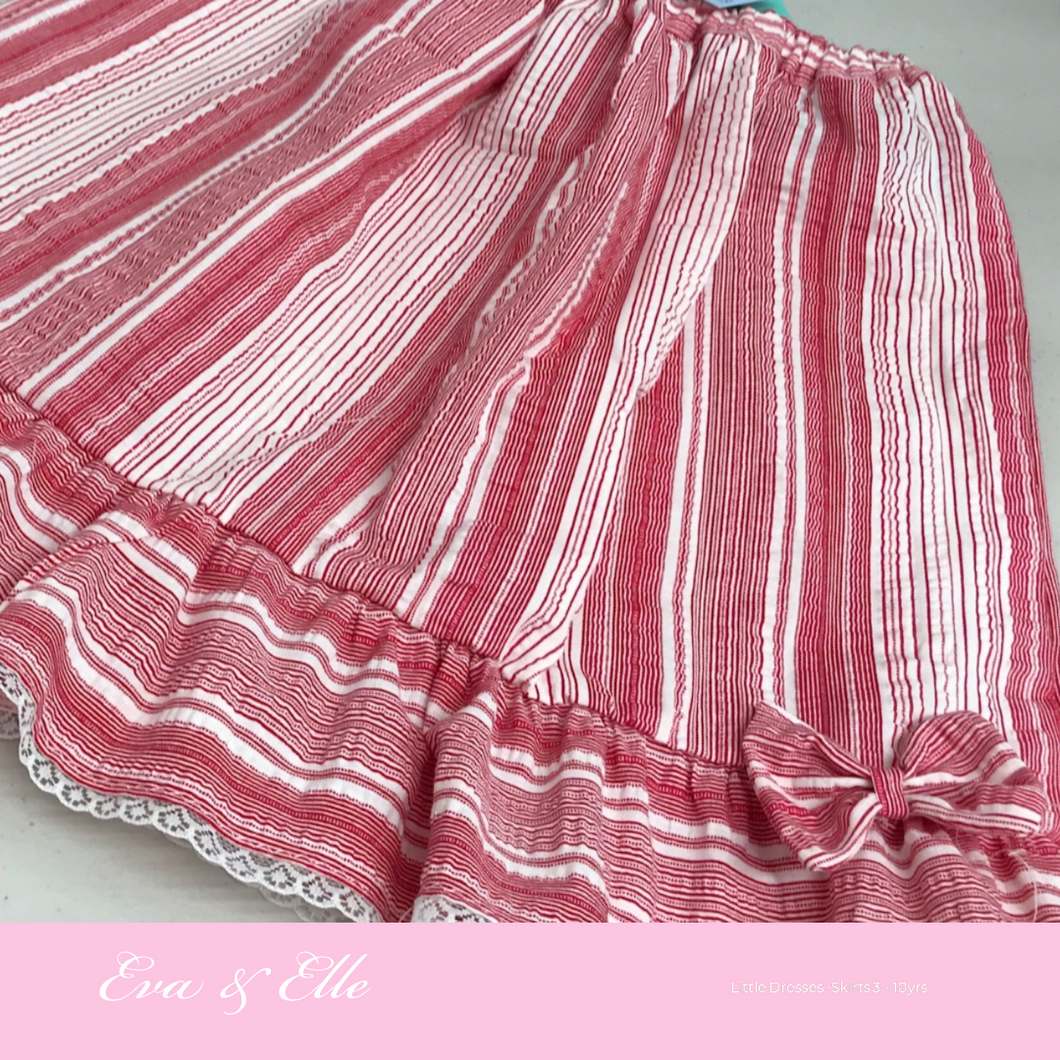 Little Skirt in Cherry Stripes print for 6 - 8years