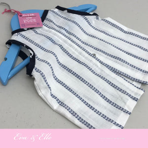 Little Blue Stripes with Appliqué for Newborn