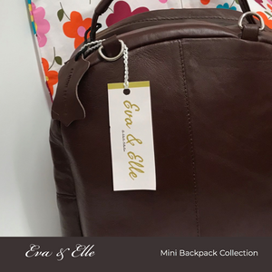 Burgundy - Leather Mini Backpack