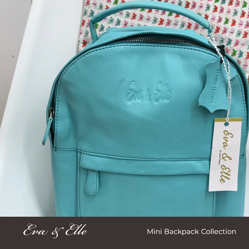 Sky Blue - Leather Mini Backpack