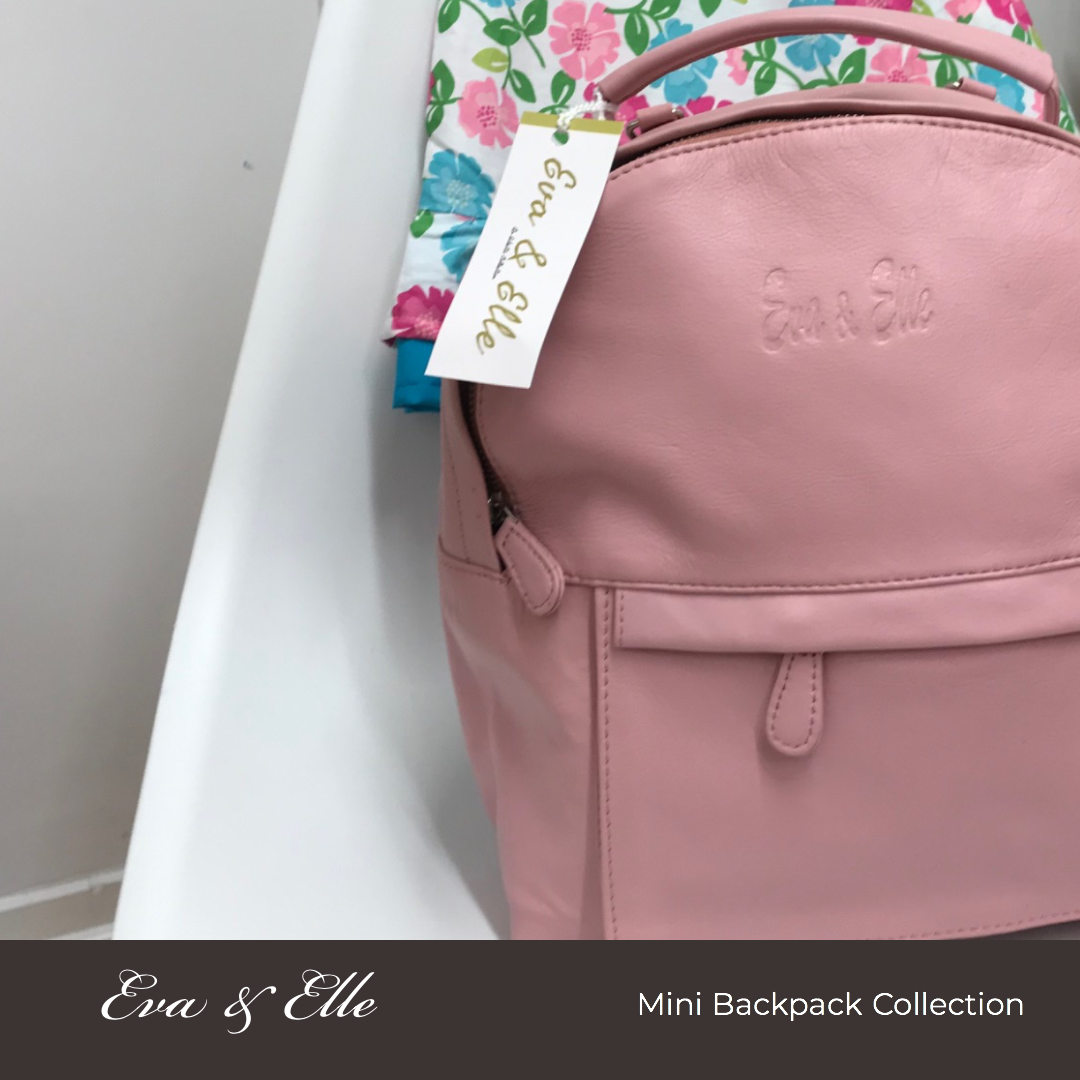 Baby Pink Leather Mini Backpack Eva Elle