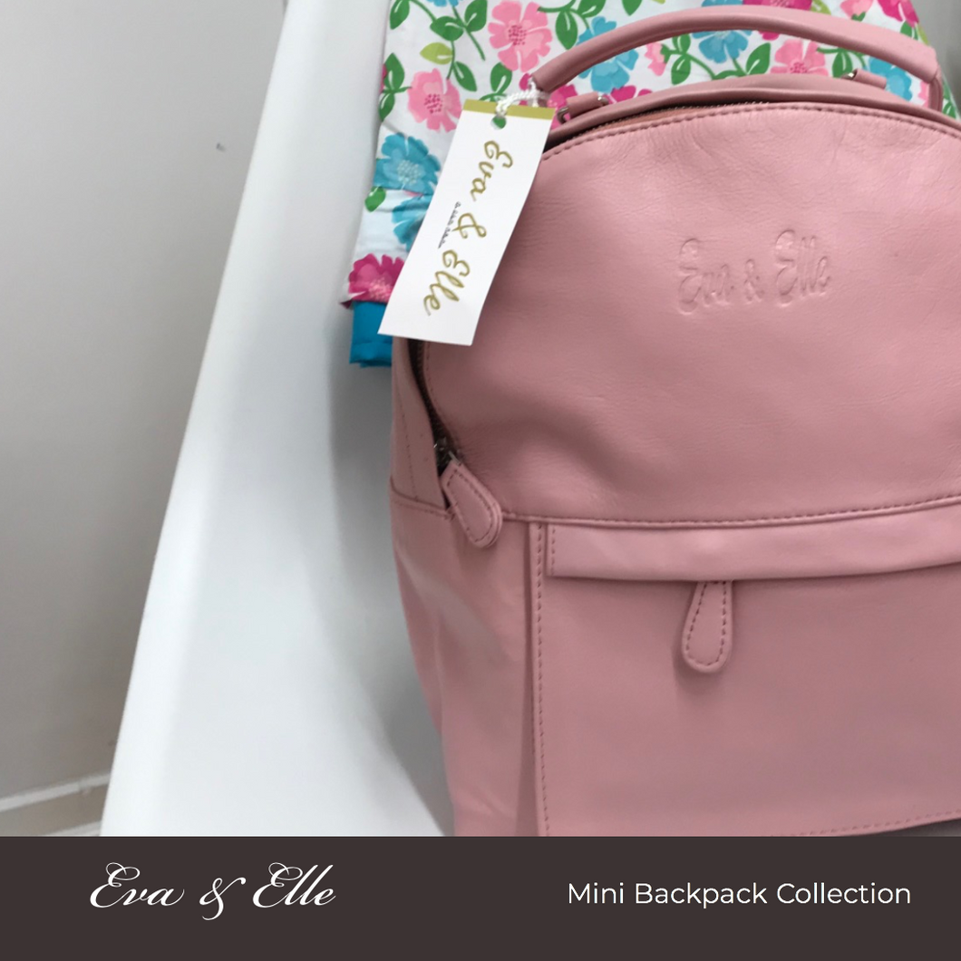 Baby Pink Leather Mini Backpack Eva Elle