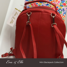 Load image into Gallery viewer, Cherry Red - Leather Mini Backpack