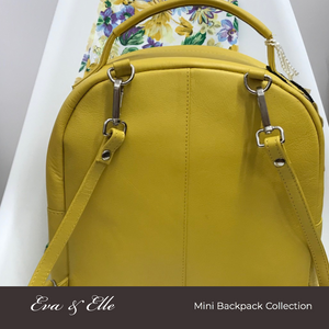 Sunshine Yellow - Leather Mini Backpack