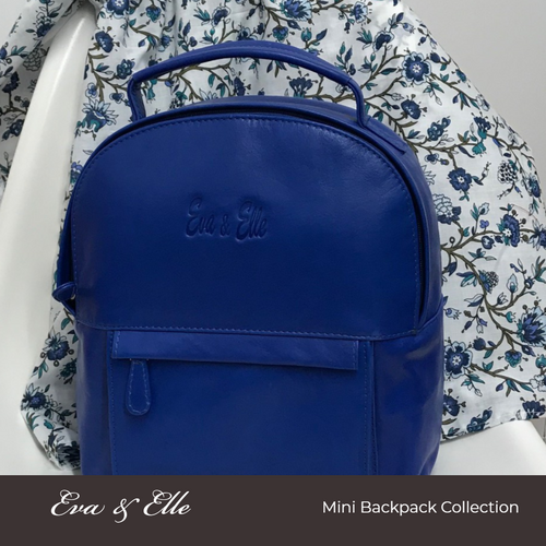 Metallic Blue - Leather Mini Backpack (New Colour)