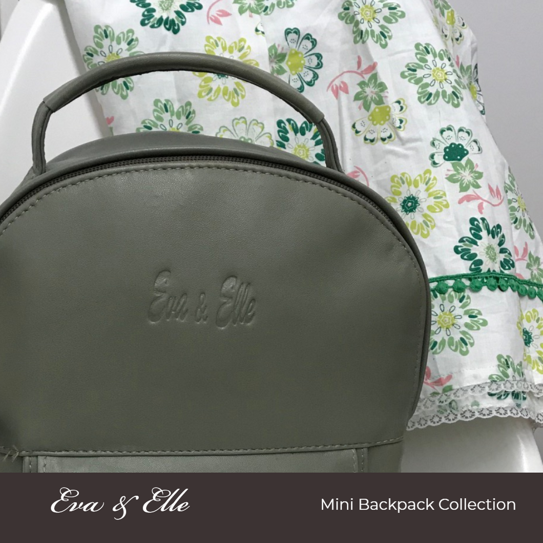 Olive Green - Leather Mini Backpack (New Colour)