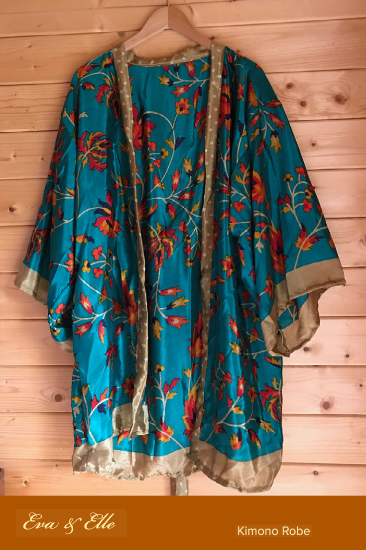 Kimono Robe - Bluish Green