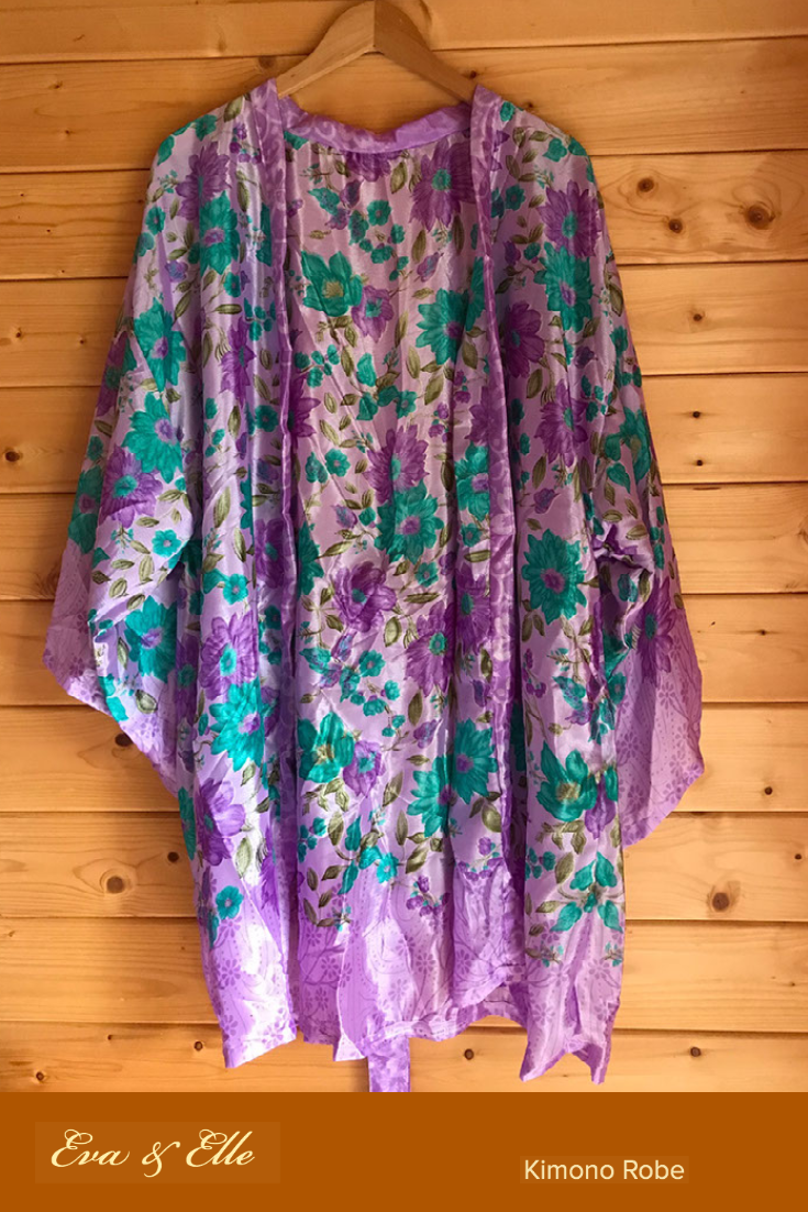 Kimono Robe - Purple Floral