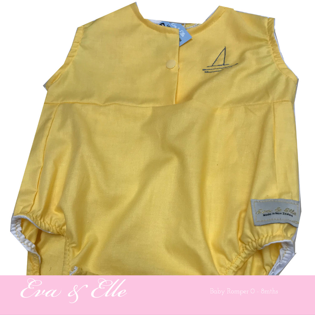 Baby Rompers in Yellow - NZ Made