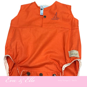 Baby Rompers in Orange - NZ Made
