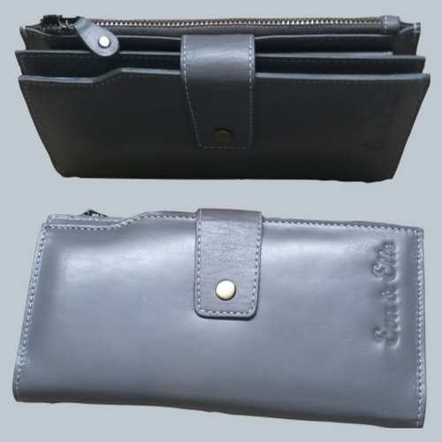 Women's Leather Wallet - Grey